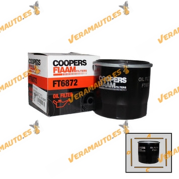 Filtro de Aceite CoopersFiaam | Lexus ES RX UX | Mazda 2 Liftback (KB) | Toyota C-HR Corolla RAV4 Yaris | OEM 90915CA004