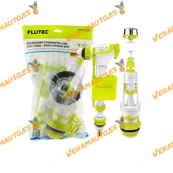 Pack Descargador Interrumpible + Grifo Flotador Dual Modelo Universal | FLUTEC
