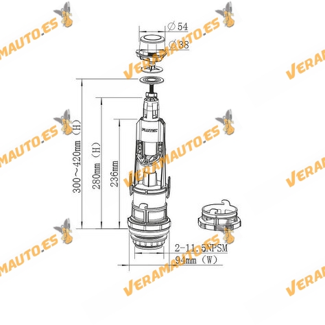 Pack Descargador Interrumpible + Grifo Flotador Dual Modelo Universal | FLUTEC