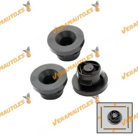 Set de 3 Soportes Fijación Caja Filtro de Aire PSA | Motores 1.6 HDi Tipo DV6 9H | Taco de Goma Amortiguación | OE 1422A3