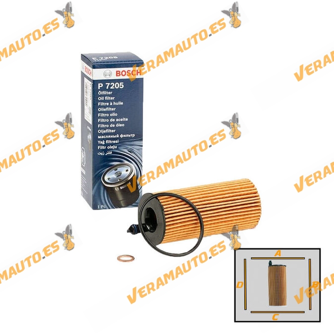 Oil Filter BOSCH P7205 | F 026 407 205 | F 026 407 205 | F 026407205 | BMW | OE 11428575211