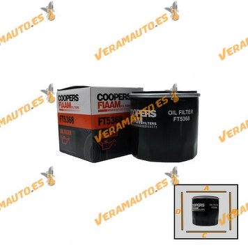 Filtro de Aceite COOPERSFIAAM FT5368 | Hyundai Renault Nissan KIA Dacia | OE 2630002500
