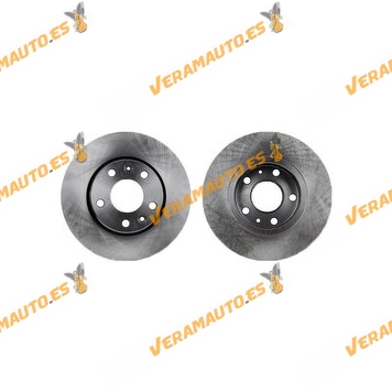 Kit 2 Brake Discs ABAKUS 231-03-024 | Front Axle | Renault Megane Scenic Laguna III | Dacia | Nissan | OE 8660001232