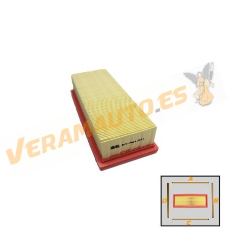 Filtro Aire SRLine FIAT Panda Punto | LANCIA Ypsilon | OEM Similar a 1444P8 | 71736120 | 71754224