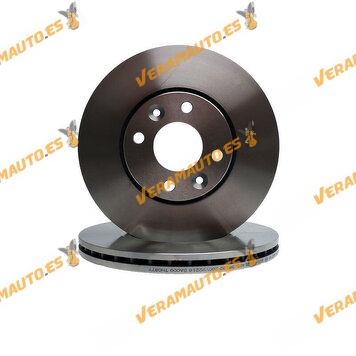 Kit 2 Brake Discs ABAKUS 231-03-013 | Front Axle | Nissan Micra | Renault Clio Megane Twingo | Logan | OE 7701207823