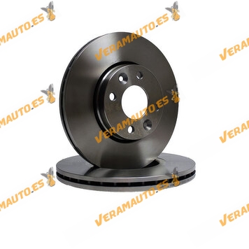 Kit 2 Brake Discs ABAKUS 231-03-013 | Front Axle | Nissan Micra | Renault Clio Megane Twingo | Logan | OE 7701207823