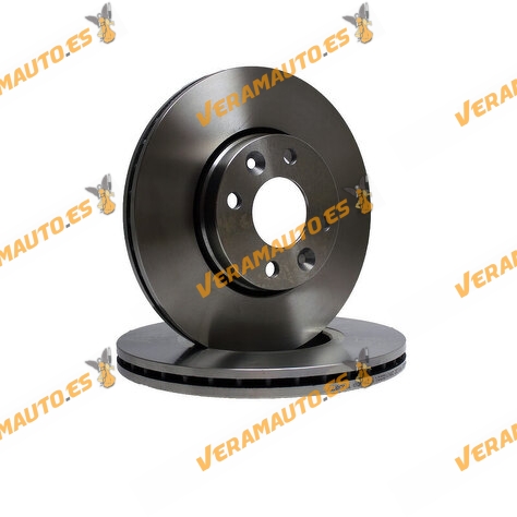 Kit 2 Brake Discs ABAKUS 231-03-013 | Front Axle | Nissan Micra | Renault Clio Megane Twingo | Logan | OE 7701207823
