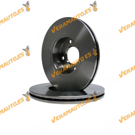 Kit 2 Brake Discs ABAKUS 231-03-013 | Front Axle | Nissan Micra | Renault Clio Megane Twingo | Logan | OE 7701207823