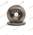 2 Brake Disc Kit  Abakus | FIAT 500 Grande Punto Bipper Nemo | Front Axle OEM Similar 46401356 | 46542383 | 51896287