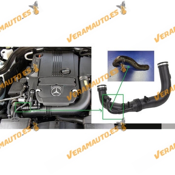 Intake Turbo Compressor Sleeve Pipe and Air Filter ABAKUS 054-028-059 | Mercedes SLK R172 | OE 2710902029