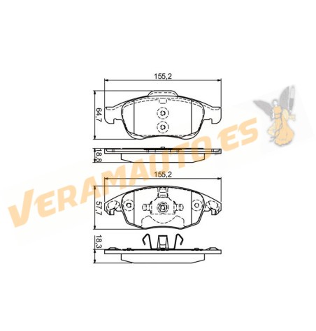 Brake Pads Citroen | DS | Peugeot | Renault | Front Axle Kit | Ate - Teves Brake System | OE 1611838580