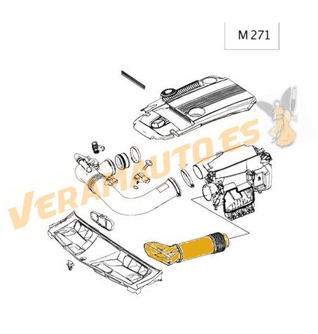 Manguito Admisión de Filtro de Aire Mercedes Motor M271 | W204 C204 W212 C207 | OE  2710900982 | A2710900982