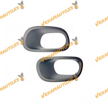 Bumper Fog Light Grille Set | Citroen C3 2016 to 2020 | Right and Left | Primed | With Fog Light Recess | OEM 1618082480