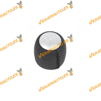 Pomo Palanca Cámbios Manual | Alfa Romeo 147 156 159 GT Brera Spider | 6 Velocidades | Negro y Cromado | OEM 55344209