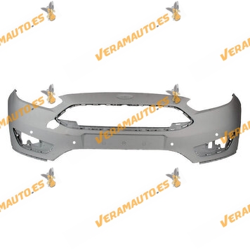 Front Bumper Primed Ford Focus from 2014 to 2018 | With Park Sensor Holes | OE F1EB-17757-A