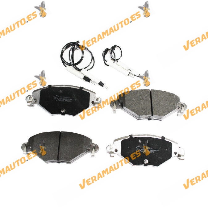 Pastillas de Freno ABAKUS | Citroen C5 de 2000 a 2008 | Eje Delantero | Incluye Avisador de Desgaste | OEM Similar a 425288