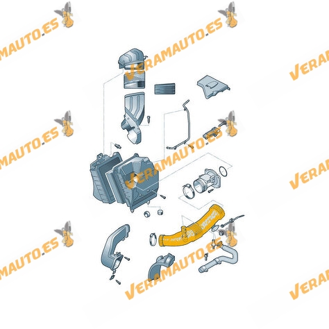 Air Intake Hose Air Filter Flowmeter Audi A4 B6 | 8E 2.0 from 2000 to 2004 Type ALT | AWA | OE 06B129627AB