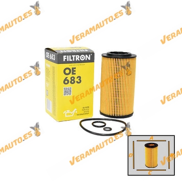 Filtro Aceite FILTRON Honda Accord VII (CL|CM|CN) | CR-V (RD) | FR-V (BE) | 2.2 i CTDi | OE 15430-RBD-E01 | 15430-RBD-E02