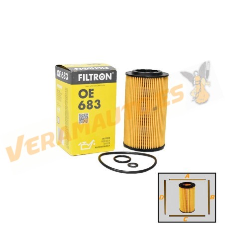 FILTRON Oil Filter Honda Accord VII (CL|CM|CN) | CR-V (RD) | FR-V (BE) | 2.2 i CTDi | OE 15430-RBD-E01 | 15430-RBD-E02