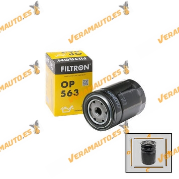 Oil Filter FILTRON OP 563 FLOP563 | Alfa Romeo | Porsche | GAZ | Daewoo | Lublin | Land Rover | Ford | OE 894414778 | 69115561