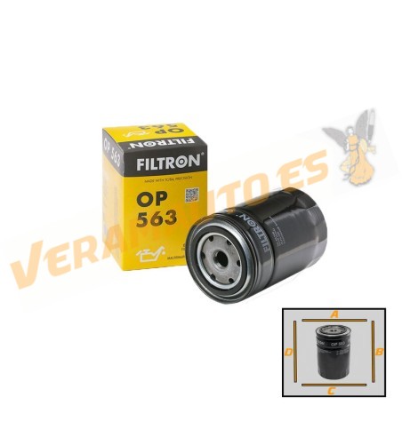 Oil Filter FILTRON OP 563 FLOP563 | Alfa Romeo | Porsche | GAZ | Daewoo | Lublin | Land Rover | Ford | OE 894414778 | 69115561