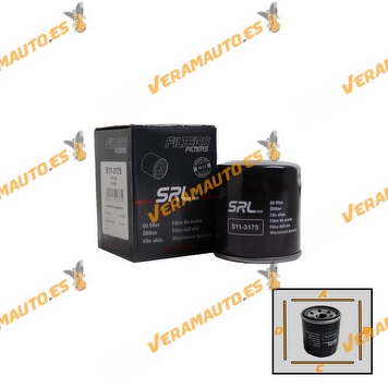 SRLine Oil Filter Hyundai i10 | i20 | i30 | Kona | Kia Ceed | Spicy | River | Stonic | Xceed | OE 26300-03001