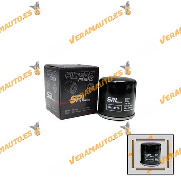 Filtro de Aceite SRLine | Lexus ES RX UX | Mazda 2 KB | Toyota C-HR Corolla RAV4 Yaris | OE 90915CA004