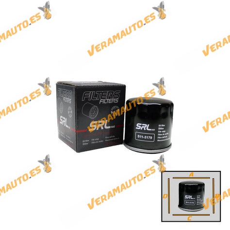 SRLine Oil Filter | Lexus ES RX UX | Mazda 2 KB | Toyota C-HR Corolla RAV4 Yaris | OE 90915CA004