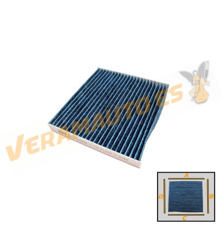 Filtro Habitáculo Mazda 2 (DY) 6 (GY|GG|GH) CX7 (ER) | Carbón Activo Antibacteriano Antialérgico Antifúngico | GI6A61P11A