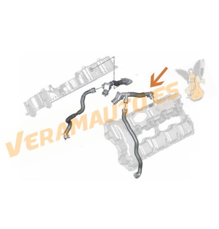 Línea Conexión Sistema PCV BMW N63 V8 Biturbo Lado Derecho Cilindros 5 al 8 | Compatible con 11157575641 | OE 11157646087