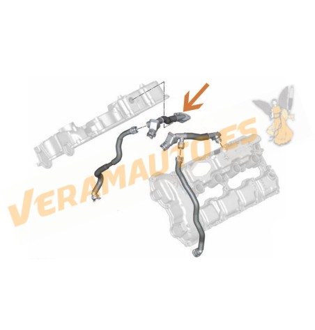 Línea Conexión Sistema PCV BMW N63 V8 Biturbo Lado Izquierdo Cilindros 1 al 4 | Compatible con 11157575640 | OE 11157646086