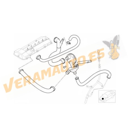 Tubo Ventilación Cárter BMW M52 M54 | E46 E39 E60 E38 E65 X3 X5 Z3 Z4 | Admisión a PCV Superior | OE 11617504536