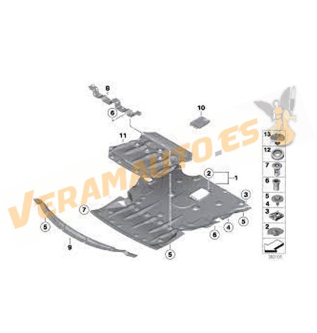 Protección Bajo Motor BMW Serie 1 F20 de 2011 a 2019 | OEM Similar a 51757241772