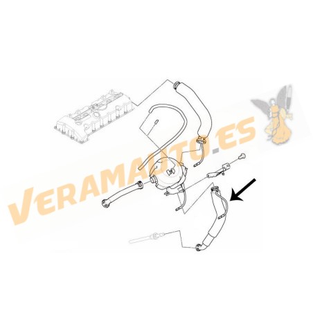 Manguito retorno ventilación carter a separador aceite BMW N52 6L | Serie 1 3 5 6 7 Z4 | OE 11157567801 11157527570