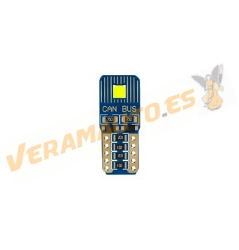 Lámpara Led Canbus T10 W5W | Led Chip 2SMD FLS35 de alto brillo | Luz blanca 6000K | Con Canbus