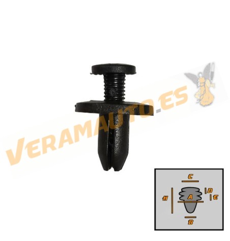 Set de 10 Grapas Para Tapizados de Puerta | Remache Expandible | Diámetro 6 mm | Grapa Universal