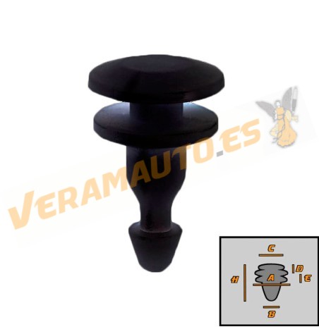 Set de 10 Grapas para Fijación de Molduras | Nissan Almera Tino | Patrol | Terrano | Pathfinder | OEM Similar a 01553-02903