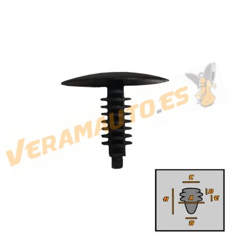 Set of 10 Clips for Citroen Jumper | FIAT Ducato | Peugeot Boxer | Upholstery and Carpets | For Diameter 7 mm